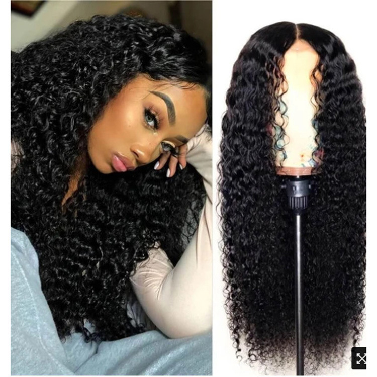 Lady Hairpiece Long Curly Black Hair Matte  high temperature silk curl chemical fiber wig 26inch