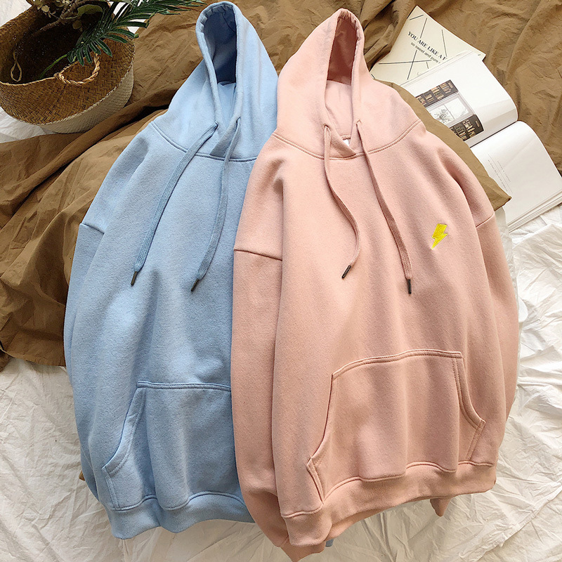 plus size Fashion embroidered sweater lady&apos;s hooded casual coat lady Sports style Sweater
