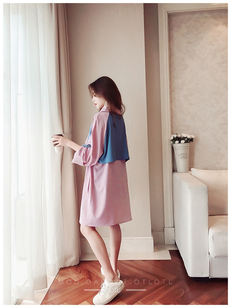 Windbreaker medium and long Korean fashion temperament women dress slulu loose thin windbreaker coat
