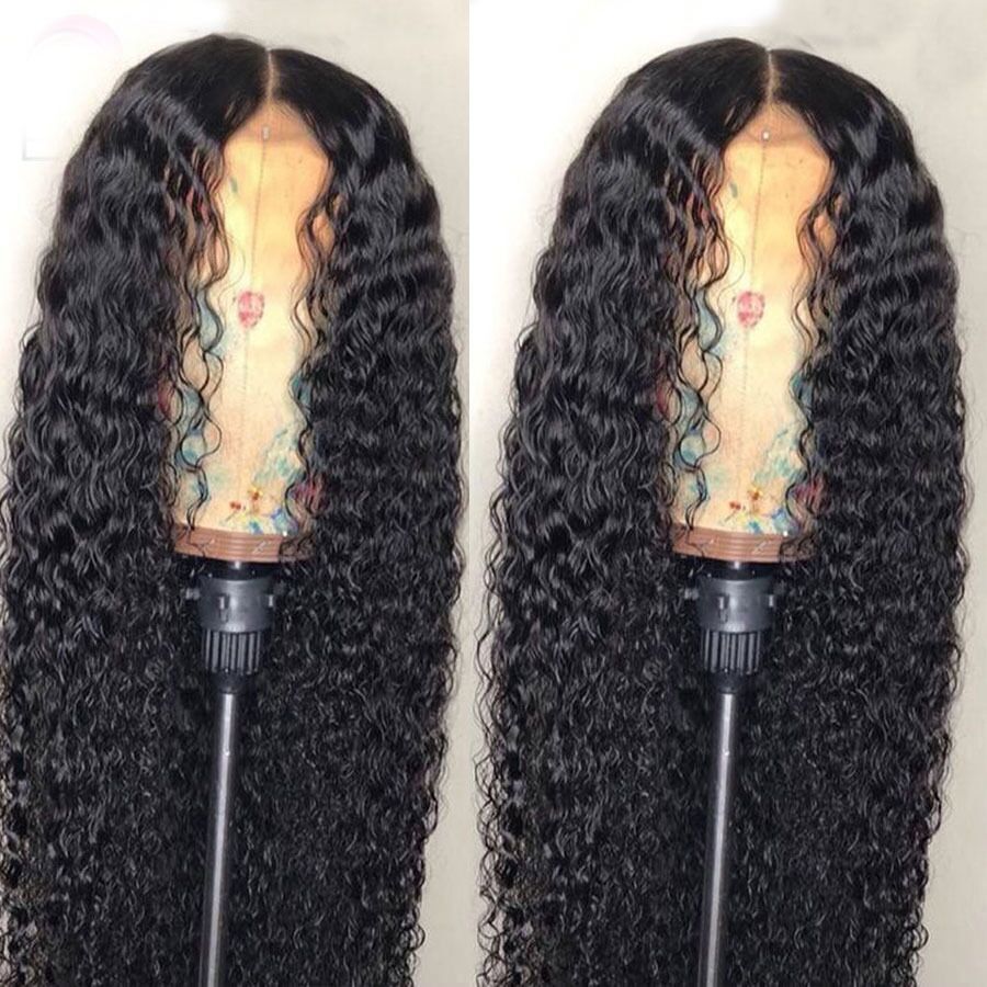 Long curly hair African small curly hair black modeling whole wig women's fashion medium split long curly hair full head cover 65cm