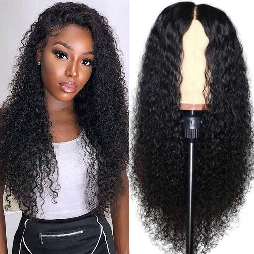 Long curly hair African small curly hair black modeling whole wig women's fashion medium split long curly hair full head cover 65cm