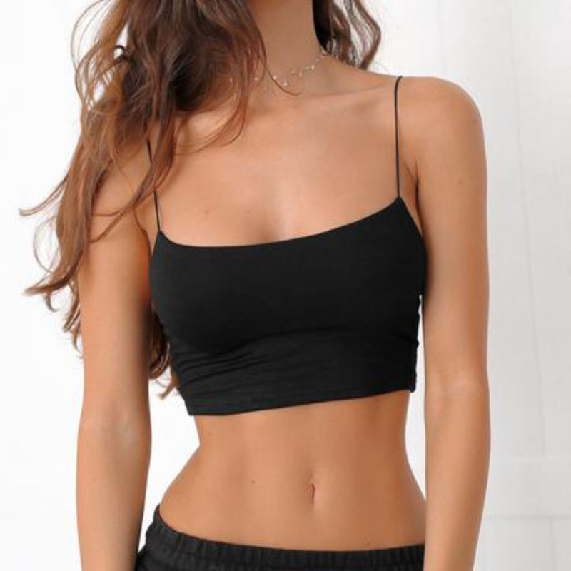 2pcs Sexy Tank Top Black Halter Crop Tops Women Camis Backless Camisole Fashion Casual Tube Top