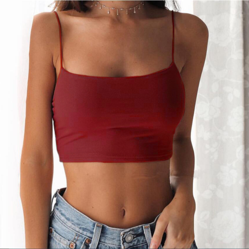 2pcs Sexy Tank Top Black Halter Crop Tops Women Camis Backless Camisole Fashion Casual Tube Top