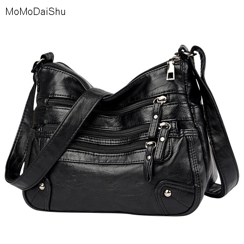 High Quality Women&apos;s Soft Leather Shoulder Bags Multi-Layer Classic Crossbody Bag Luxury Capacity soft leather fashion versatile atmosphere Single Shoulder Messenger Bag
