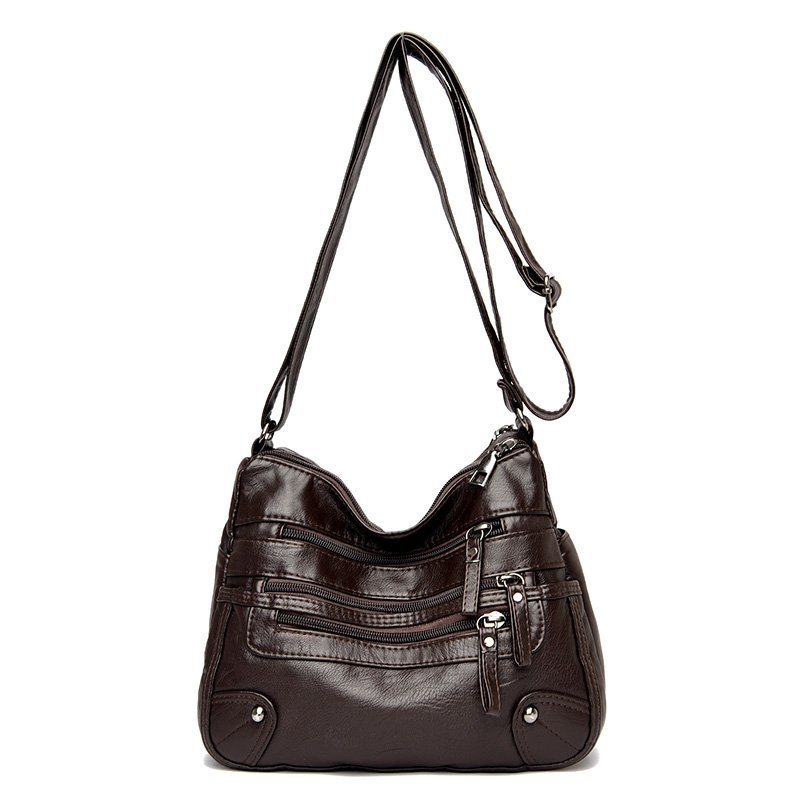 High Quality Women&apos;s Soft Leather Shoulder Bags Multi-Layer Classic Crossbody Bag Luxury Capacity soft leather fashion versatile atmosphere Single Shoulder Messenger Bag