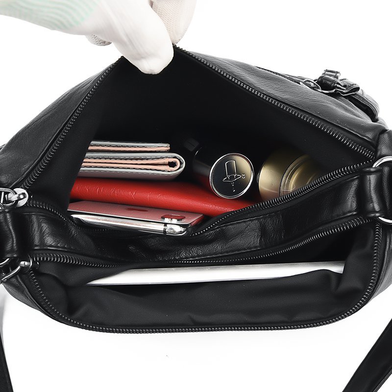 High Quality Women&apos;s Soft Leather Shoulder Bags Multi-Layer Classic Crossbody Bag Luxury Capacity soft leather fashion versatile atmosphere Single Shoulder Messenger Bag