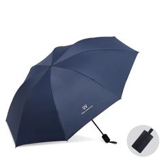 Single Wind Resistant Folding Umbrella Open automatically Sun-proof Umbrellas For Women Men Blue