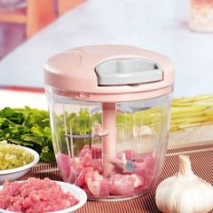 900ML Rotate Vegetable Cutter Chopper Slicer Fruit Garlic Press Masher Cheese Crusher Cooking Accessories Kitchen Accessories Pink 900ml