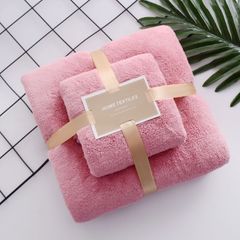 2pcs of Cotton Towels Towels Sets 70x140cm 35x75cm 2pcs Luxury Super Large Towels Set High Absorbent Soft Bath Towel Face Towel Bath Towels for Adults Pink as picture