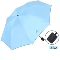 Single Wind Resistant Folding Umbrella Open automatically Sun-proof Umbrellas For Women Men Blue