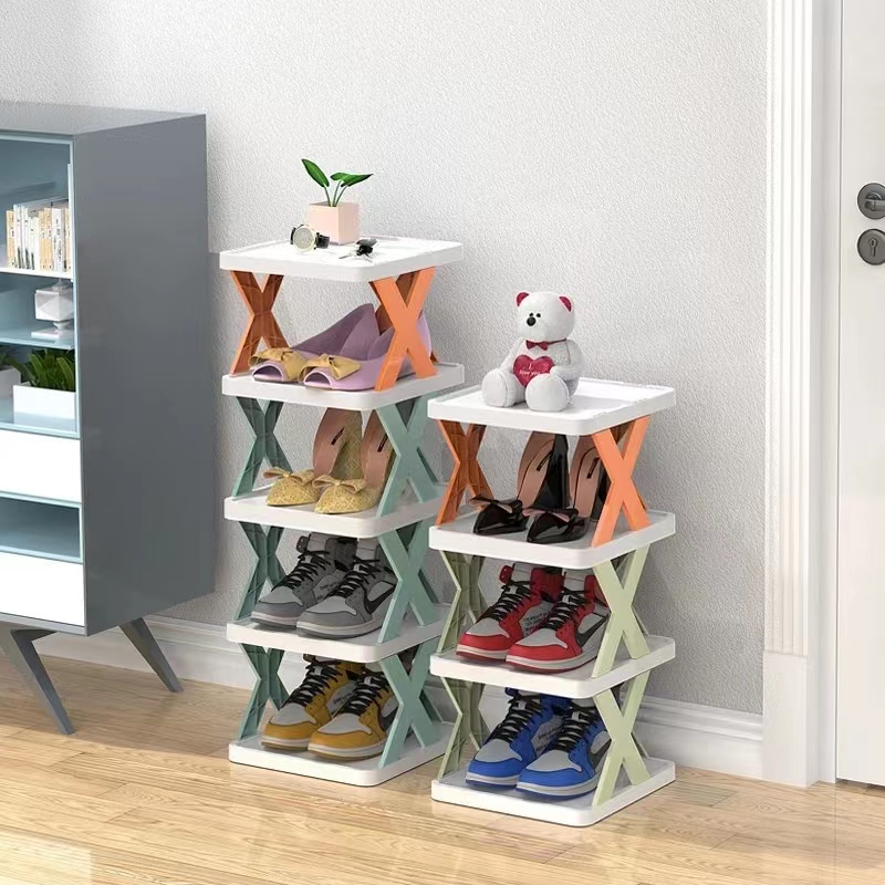 Rules Multi-layer Shoe Rack Organizer Plastic Shoe Cabinet Space-Saving Shoe Storage Shelf