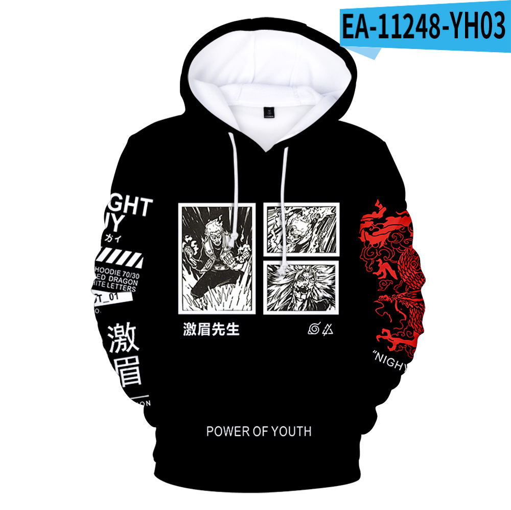 Men&apos;s Outerwear Street 3D fashion popular Hooded Sweater adult popular anime Naruto characters