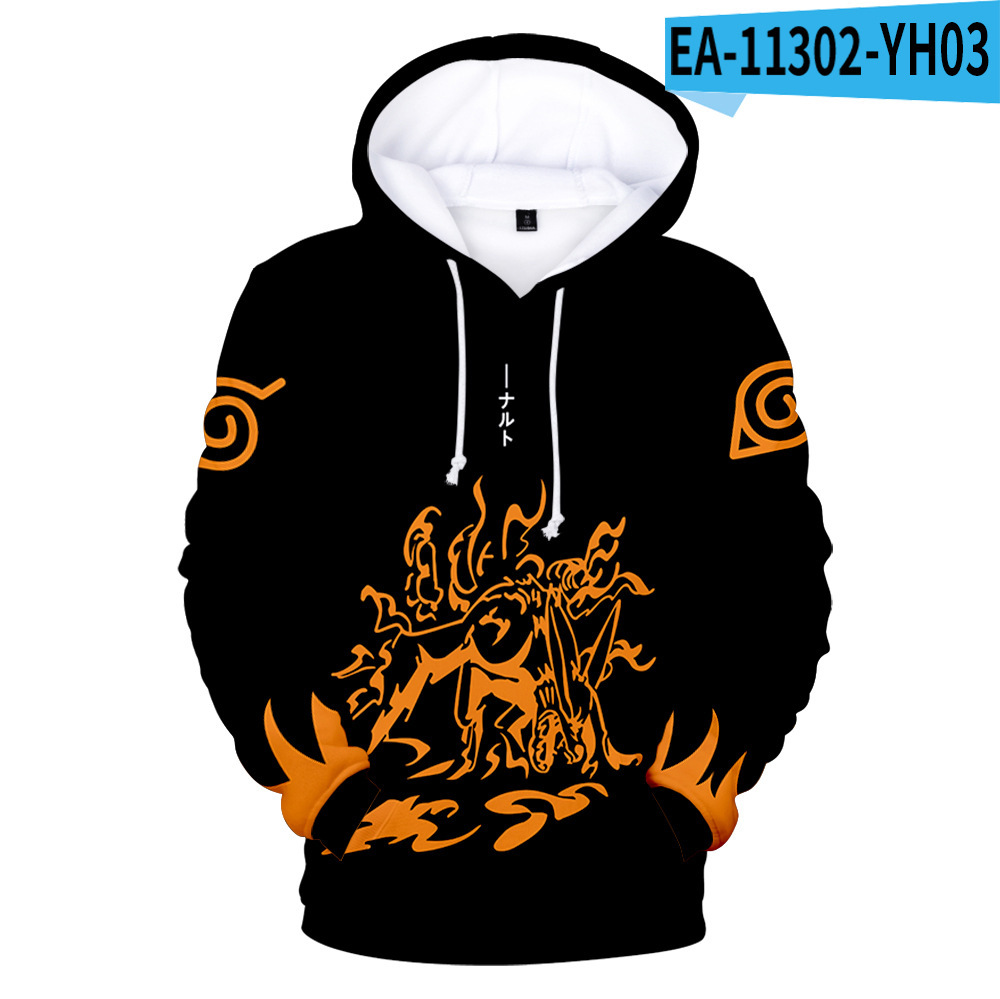 Men&apos;s Outerwear Street 3D fashion popular Hooded Sweater adult popular anime Naruto characters
