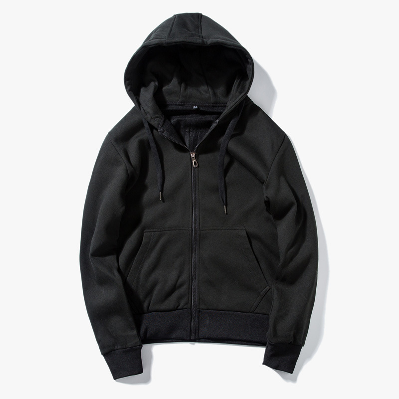 Men&apos;s casual sweater youth pure color Hoodie cotton knitted cardigan Hooded Coat men&apos;s sweater