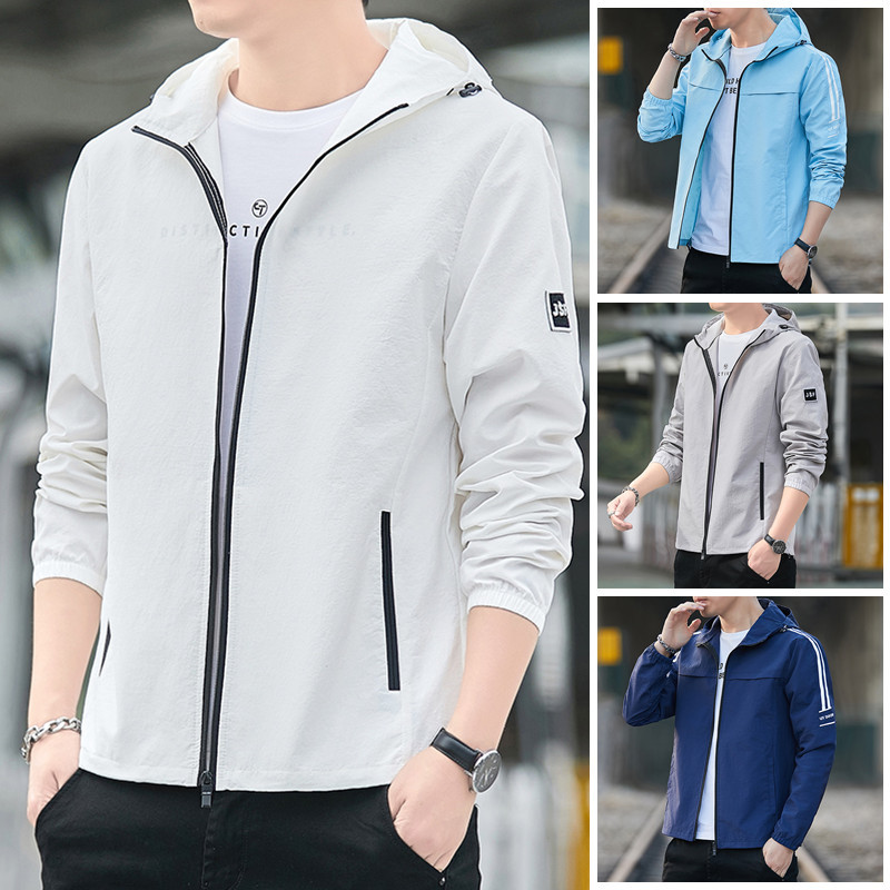 Summer ice silk breathable fishing jacket lightweight outdoor UV protection clothing men