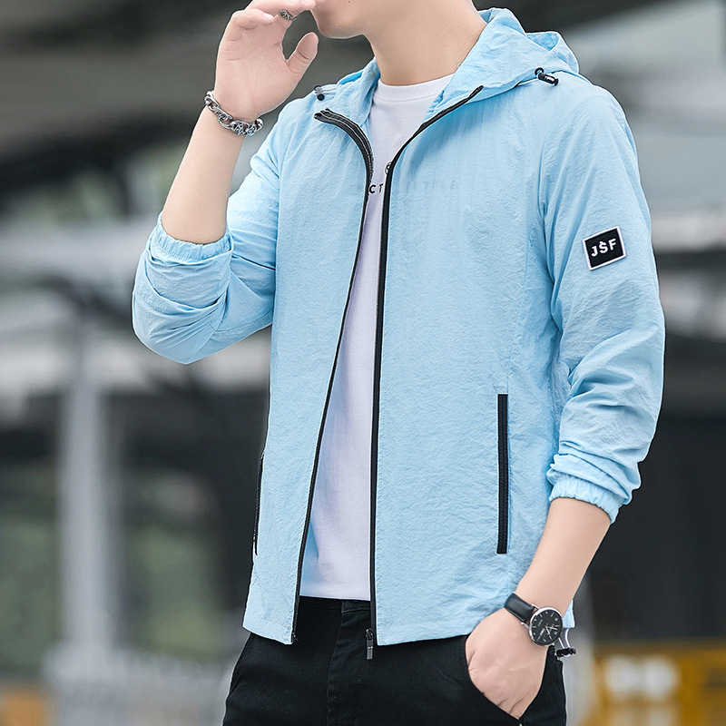 Summer ice silk breathable fishing jacket lightweight outdoor UV protection clothing men