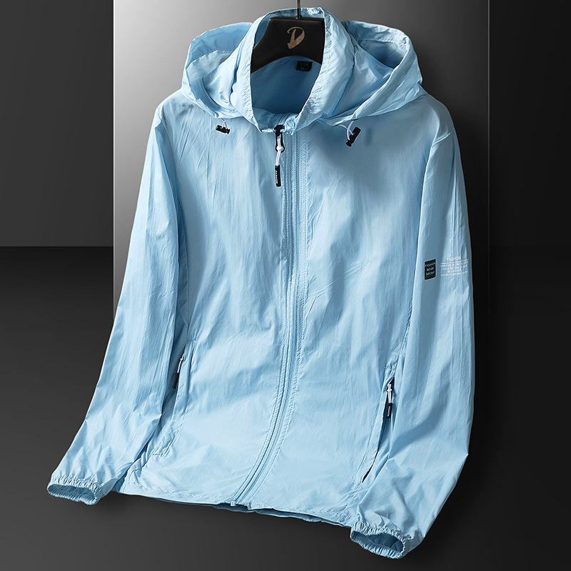 Summer ice silk breathable fishing jacket lightweight outdoor UV protection clothing men