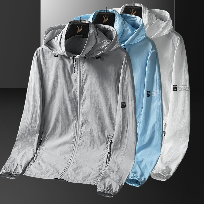 Summer ice silk breathable fishing jacket lightweight outdoor UV protection clothing men