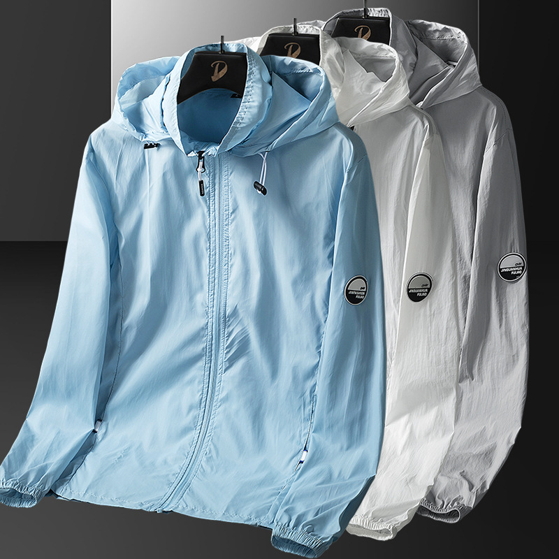Summer ice silk breathable fishing jacket lightweight outdoor UV protection clothing men