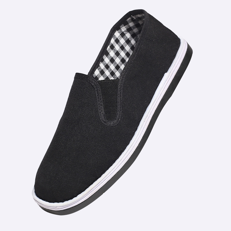 black cloth shoes, men's flat-bottomed casual work walking shoes, women's Melaleuca-sole