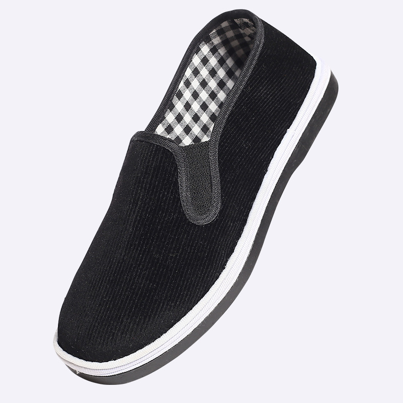 black cloth shoes, men's flat-bottomed casual work walking shoes, women's Melaleuca-sole