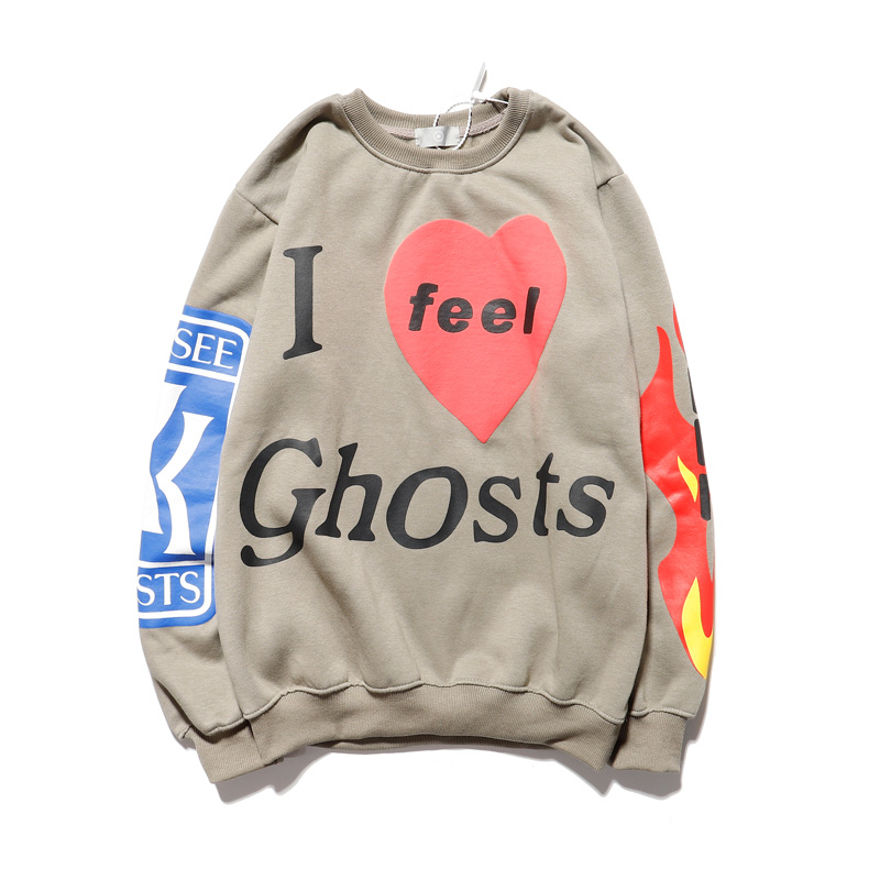 Kanye West Graffiti Letter Print Velvet Sweatshirt Men Hoodie Hip Hop Hooded Hoodies