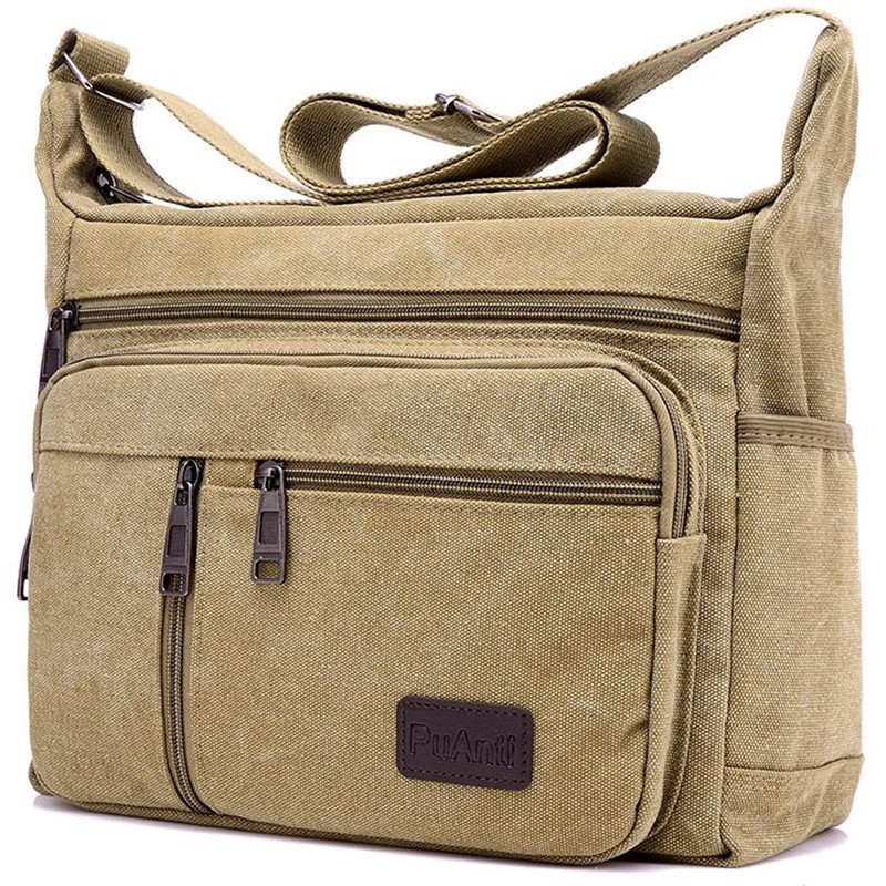 Men Canvas Shoulder Bags Casual Tote Travel Men's Crossbody Bag Messenger Bags Fashion Handbag
