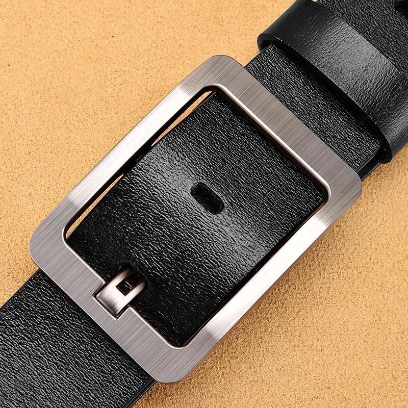 Genuine Leather Men&apos;s High Quality Buckle Jeans Casual Belts Business Cowboy Waistband
