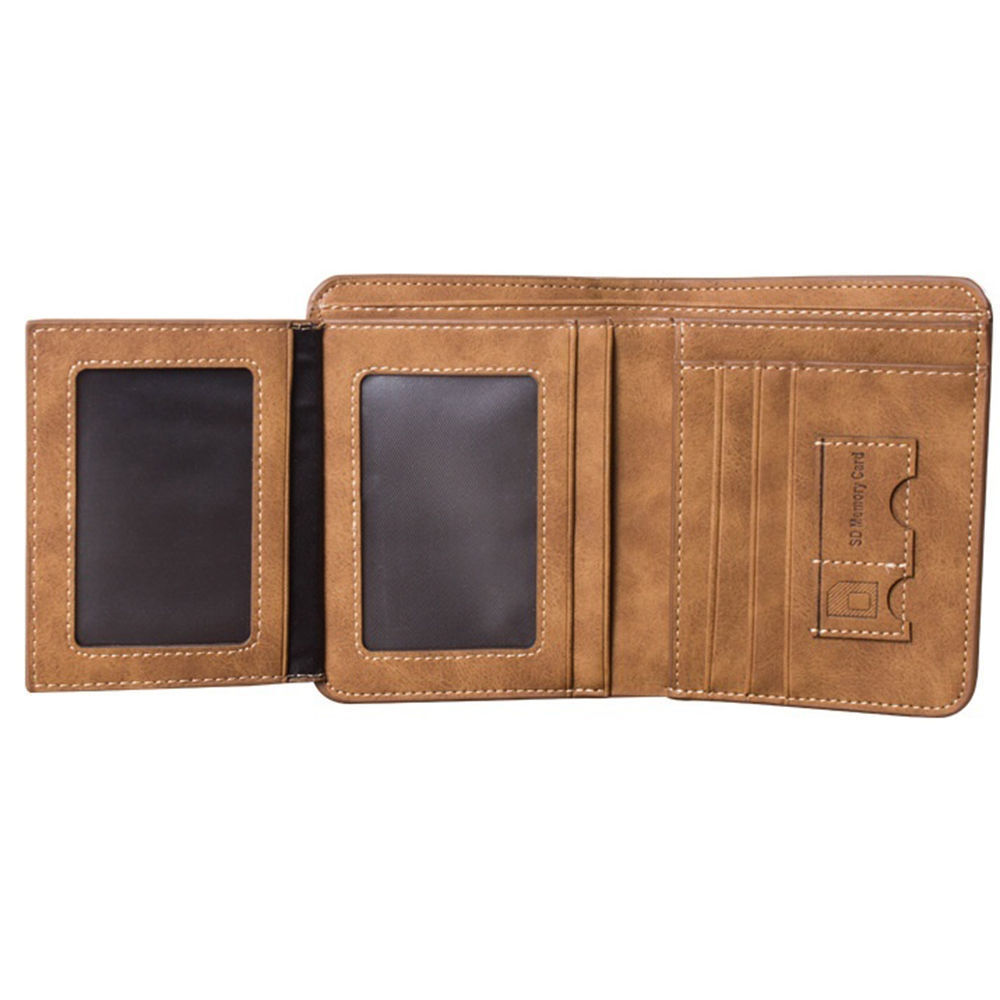 Men Wallet Leather Business Foldabler Cowhide Credit Card/ID Inserts Coin Purses