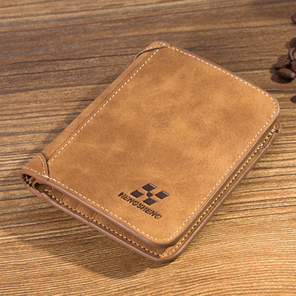 Men Wallet Leather Business Foldabler Cowhide Credit Card/ID Inserts Coin Purses