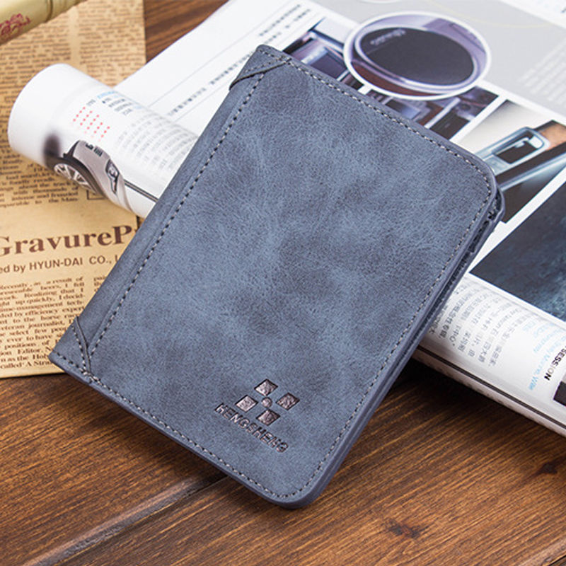 Men Wallet Leather Business Foldabler Cowhide Credit Card/ID Inserts Coin Purses