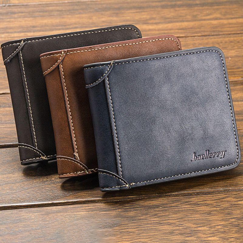 Men Wallet Leather Business Foldabler Cowhide Credit Card/ID Inserts Coin Purses