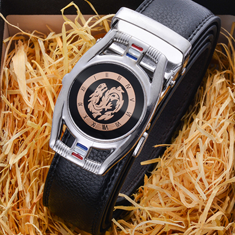 Leather Belts for Men 3.5cm Width Brand Fashion Automatic Buckle Black Leather Belt