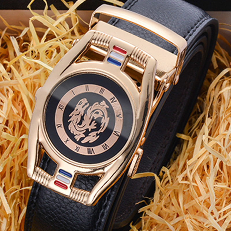 Leather Belts for Men 3.5cm Width Brand Fashion Automatic Buckle Black Leather Belt