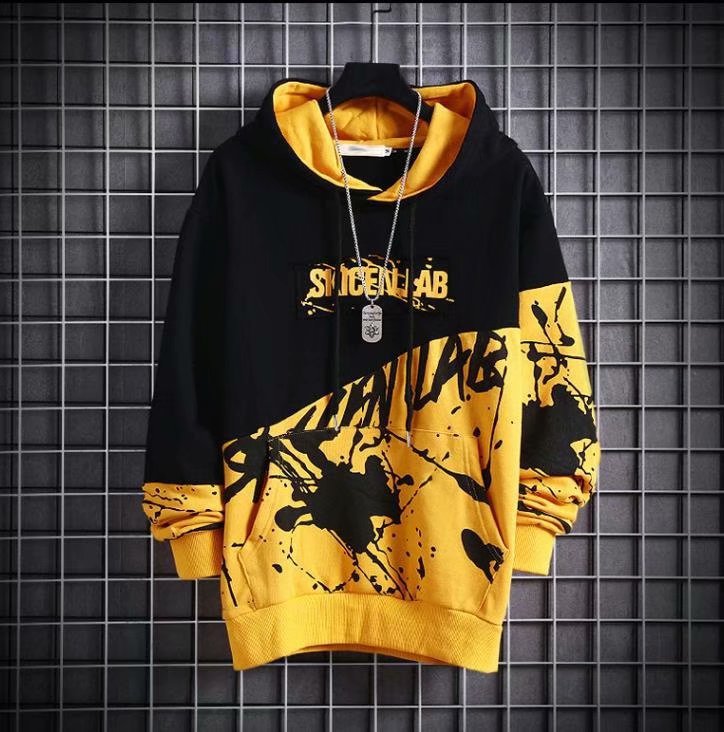 Japanese hip hop Hoodie men&apos;s trend long sleeved top ins loose trendy Hoodie