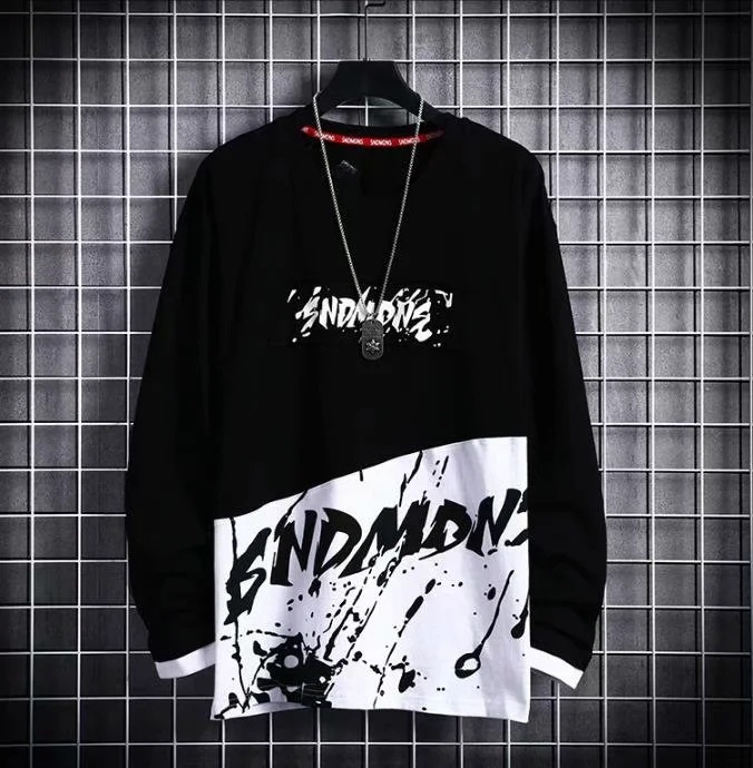 Japanese hip hop Hoodie men&apos;s trend long sleeved top ins loose trendy Hoodie