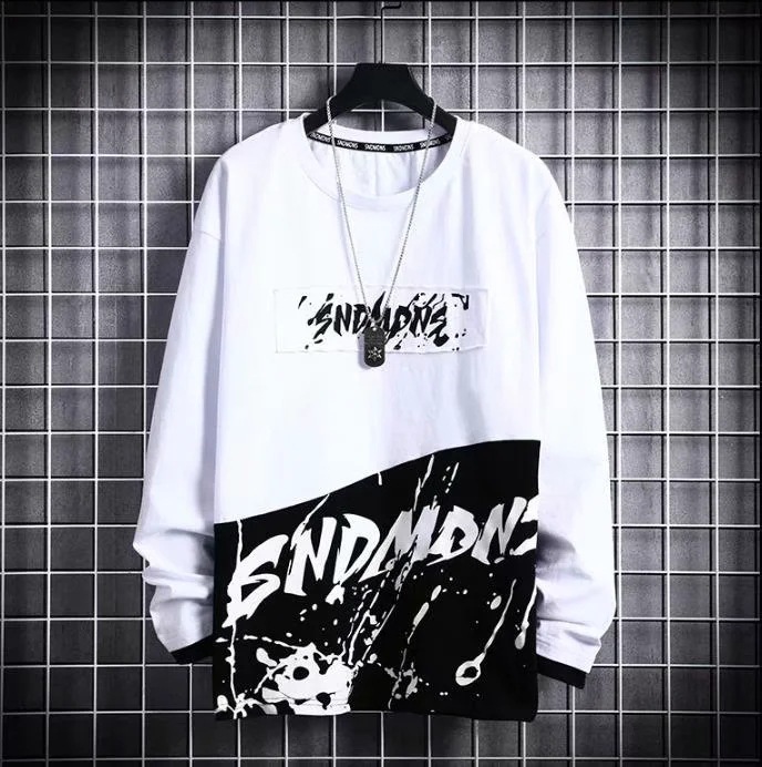 Japanese hip hop Hoodie men&apos;s trend long sleeved top ins loose trendy Hoodie