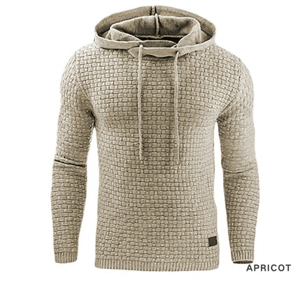 European and American men&apos;s Jacquard sweater long sleeve Hoodie warm color Hoodie Sweatshirt Jacket