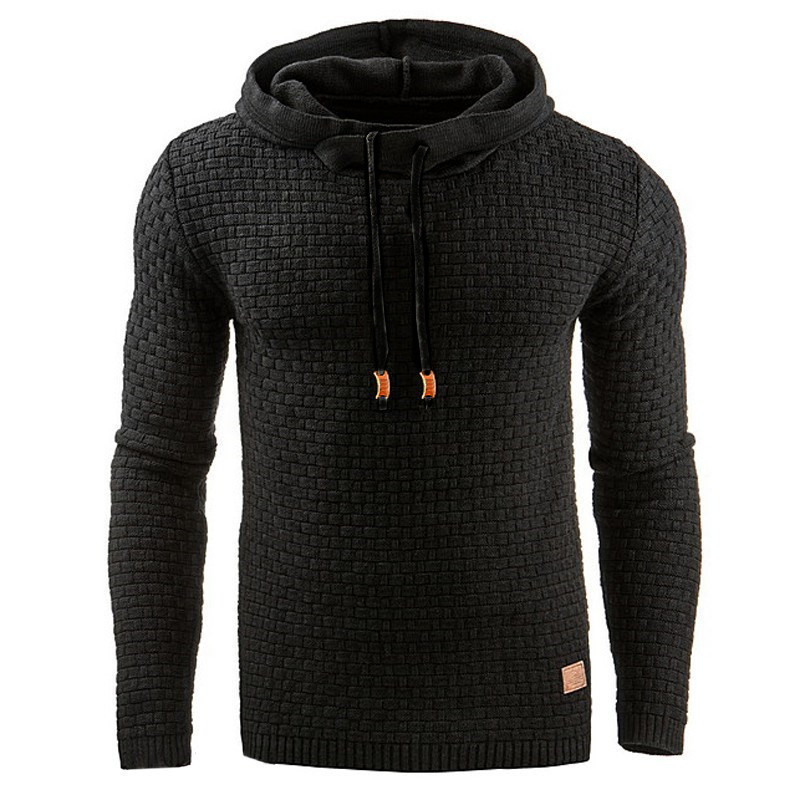 European and American men&apos;s Jacquard sweater long sleeve Hoodie warm color Hoodie Sweatshirt Jacket