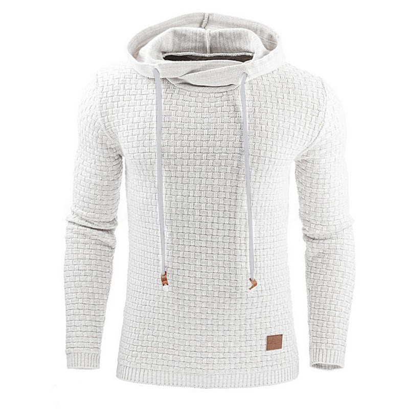 European and American men&apos;s Jacquard sweater long sleeve Hoodie warm color Hoodie Sweatshirt Jacket