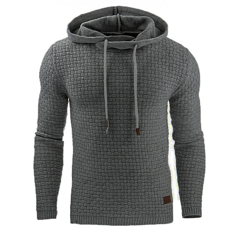 European and American men&apos;s Jacquard sweater long sleeve Hoodie warm color Hoodie Sweatshirt Jacket