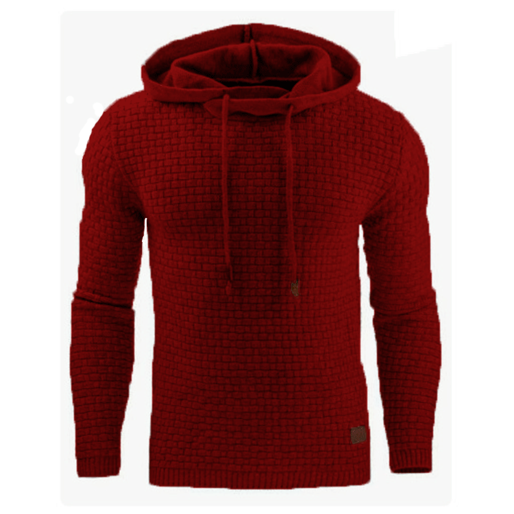 European and American men&apos;s Jacquard sweater long sleeve Hoodie warm color Hoodie Sweatshirt Jacket