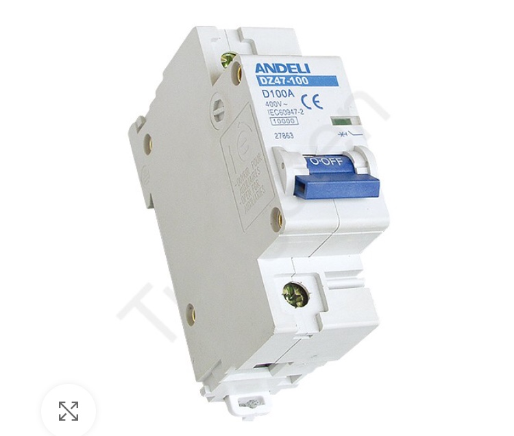 Double pole mcb 63A.