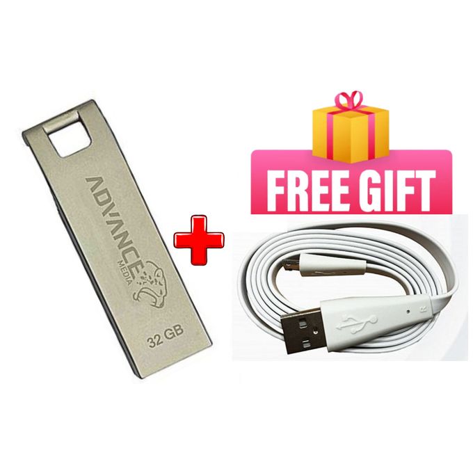 ORIGINAL 32GB Flash Disk - Silver+ Free USB Cable