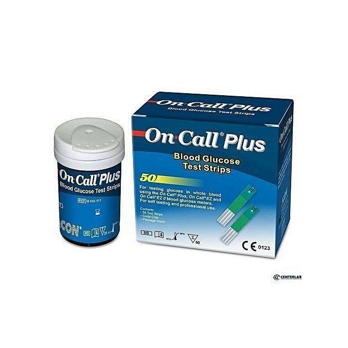 On Call Plus Glucometer /Blood Sugar Monitor With 50 Strips and 100 Lancets