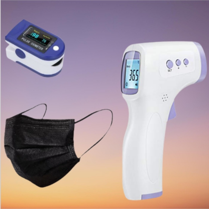 3 in 1 Combo Thermometer, oximeter and quality 3 ply imported surgical masks