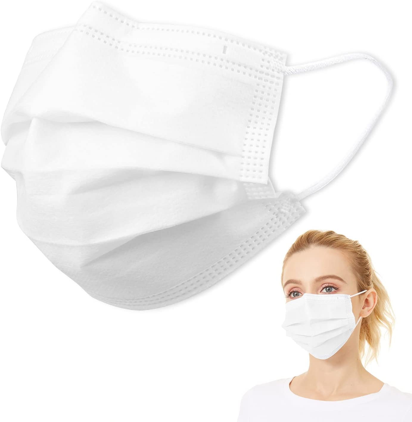 Executive Pure White/black/blue Imported 3 Ply Surgical Disposable Face Mask