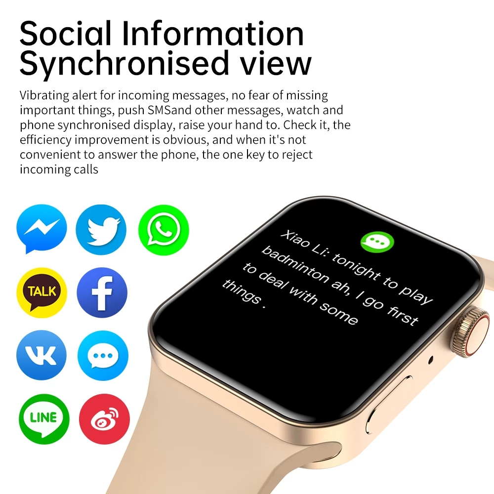 Smart watch 2021 IWO7 series 7 1.82"HD MAX Bluetooth Calls Custom Wallpaper Heart Rate Monitor Sport