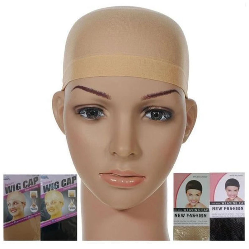 2Pcs High Quality Wig Cap Brown Stocking Cap To Christmas Cosplay Wig Caps Stocking Elastic Liner