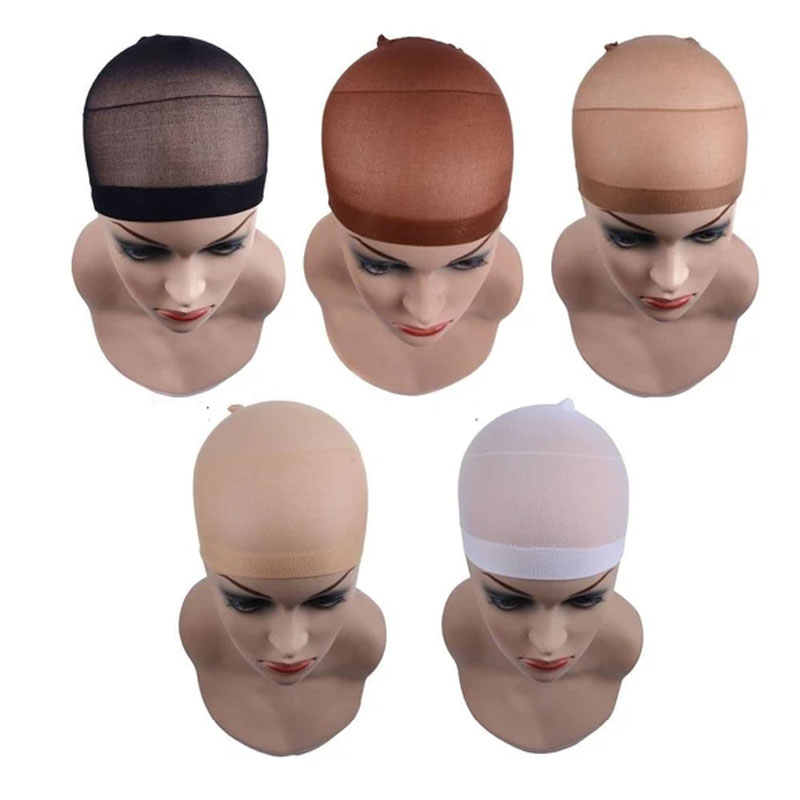 2Pcs High Quality Wig Cap Brown Stocking Cap To Christmas Cosplay Wig Caps Stocking Elastic Liner